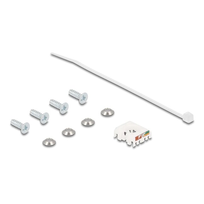 Delock D-Type RJ45 built-in connector with LSA connection Cat.6A STP with protective cap IP66 dust and waterproof