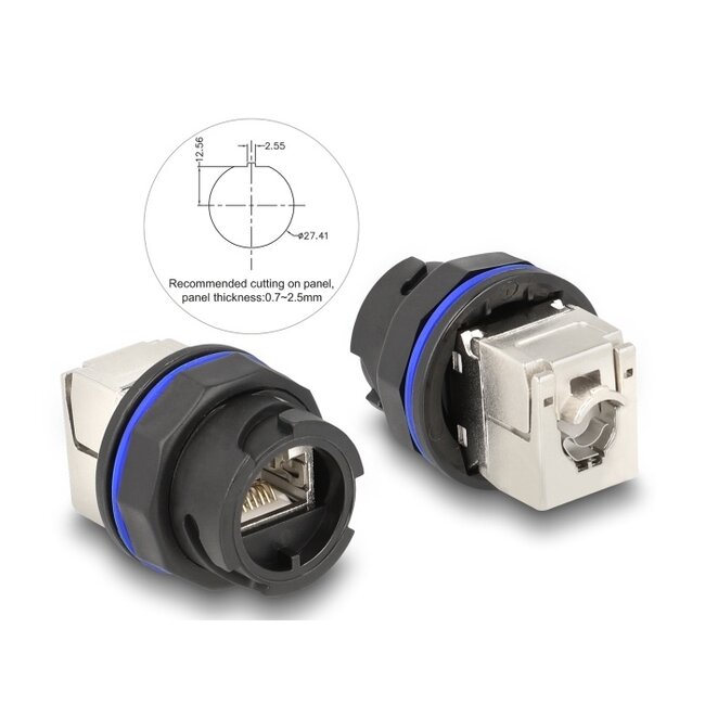 Delock RJ45 Cat.6A built-in connector with LSA connection black