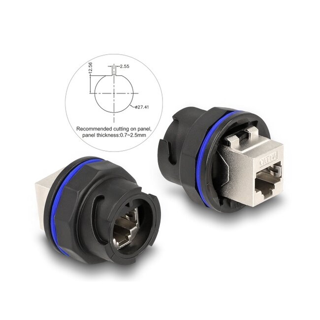 Delock RJ45 Cat.6A built-in connector black