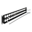 Delock 19″ D-Type Patch Panel with strain reliefs 32 port 2U black