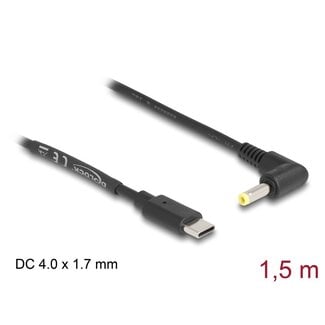 DeLOCK Delock USB Type-C™ Power Cable to DC 4.0 x 1.7 mm male angled 1.5 m