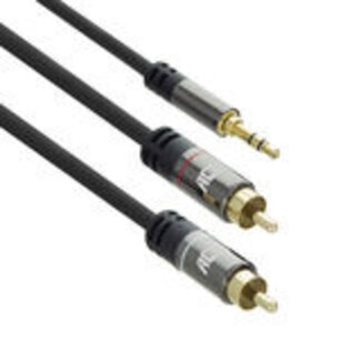 ACT ACT 5 meter High Quality audio aansluitkabel 1x 3,5mm stereo jack male - 2x tulp male
