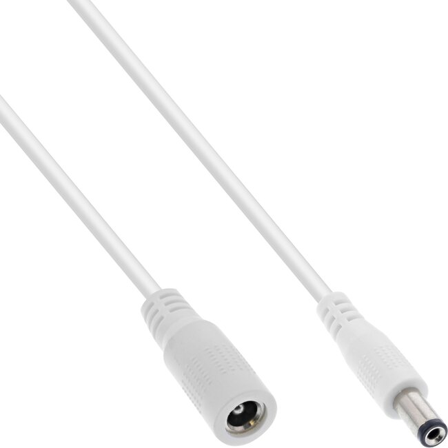 DC verlengkabel | 5,5 x 2,5mm | max. 140W | AWG18 | wit | 0,50 meter