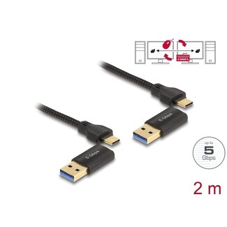 DeLOCK Delock USB Type-C™ 5 Gbps Data Link Cable + KM Switch 2 m