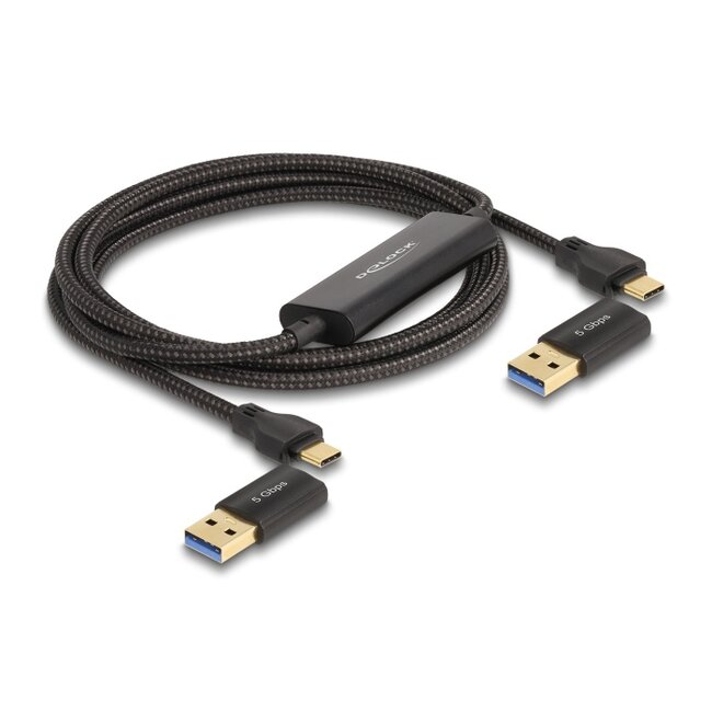 Delock USB Type-C™ 5 Gbps Data Link Cable + KM Switch 2 m