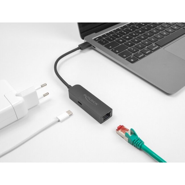 Delock USB Type-C™ Adapter to 2.5 Gigabit LAN with Power Delivery 100 watt