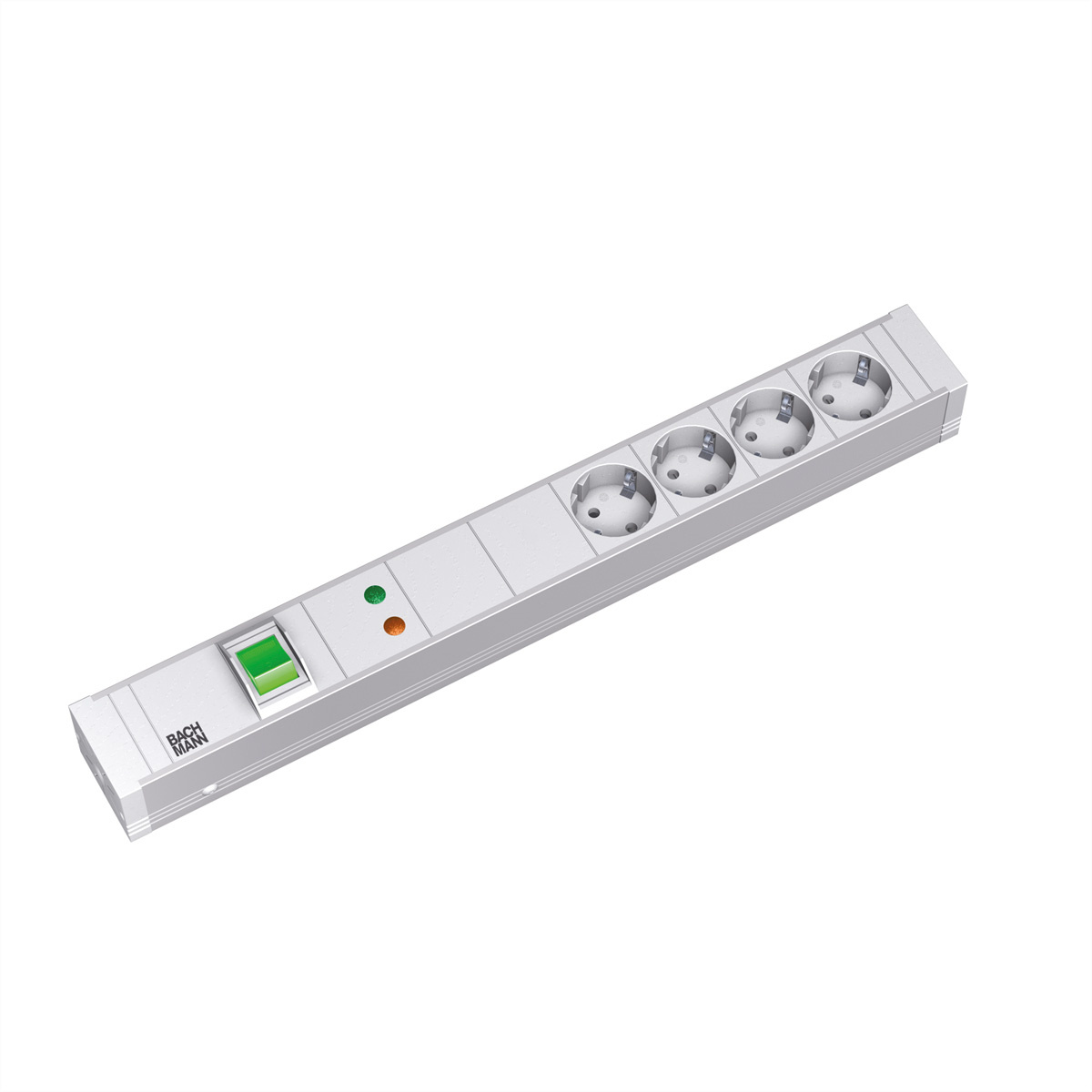 331.020 2 - 19-inch power strip, multiple socket 4-fold device full protection, 331.0202