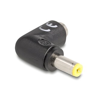 DeLOCK DC haakse adapter | 5,5 x 2,5mm | max. 20V/5A (100W) | zwart