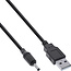 USB-A (m) - DC plug (m) | 3,5 x 1,35mm | max. 5V/3A (15W) | zwart | 3 meter