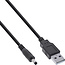 USB-A (m) - DC plug (m) | 4,0 x 1,7mm | max. 5V/3A (15W) | zwart | 1 meter