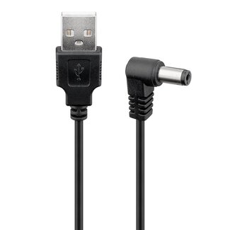 Goobay USB-A (m) - DC plug (m) haaks | 5,5 x 2,1mm | max. 5V/3A (15W) | zwart | 0,50 meter