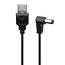 USB-A (m) - DC plug (m) haaks | 5,5 x 2,1mm | max. 5V/3A (15W) | zwart | 0,50 meter