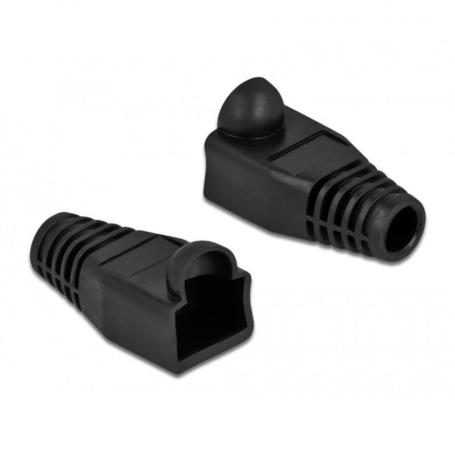 RJ45 netwerkplug huls | kabel tot 6mm | 20 stuks | zwart