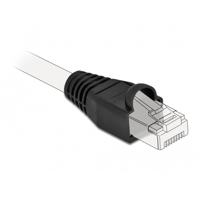 RJ45 netwerkplug huls | kabel tot 6mm | 20 stuks | zwart