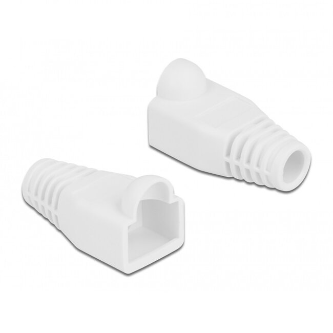 RJ45 netwerkplug huls | kabel tot 6mm | 20 stuks | wit