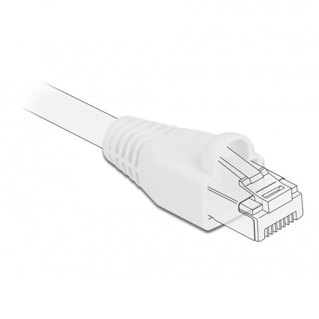 RJ45 netwerkplug huls | kabel tot 6mm | 20 stuks | wit