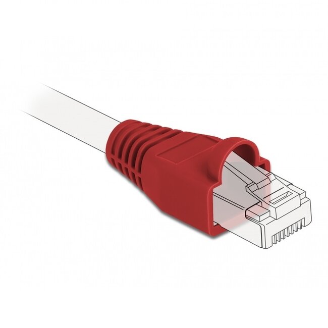 RJ45 netwerkplug huls | kabel tot 6mm | 20 stuks | rood
