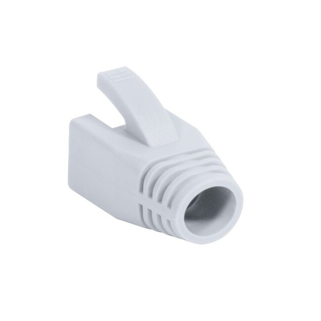 RJ45 netwerkplug huls | kabel tot 8mm | 50 stuks | wit
