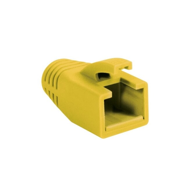 RJ45 netwerkplug huls | kabel tot 8mm | 50 stuks | geel