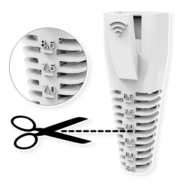 RJ45 netwerkplug huls | kabel 5,5 tot 8,5mm | 10 stuks | geel