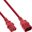 InLine® Power cable extension, C13 to C14, red, 1.5m