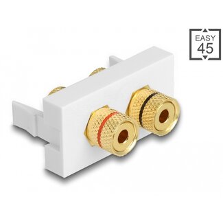 DeLOCK Delock Easy 45 Module 2 x binding post, red / black ring 22.5 x 45 mm