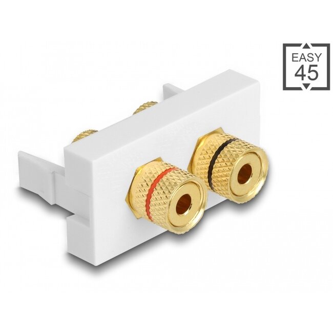 Delock Easy 45 Module 2 x binding post, red / black ring 22.5 x 45 mm