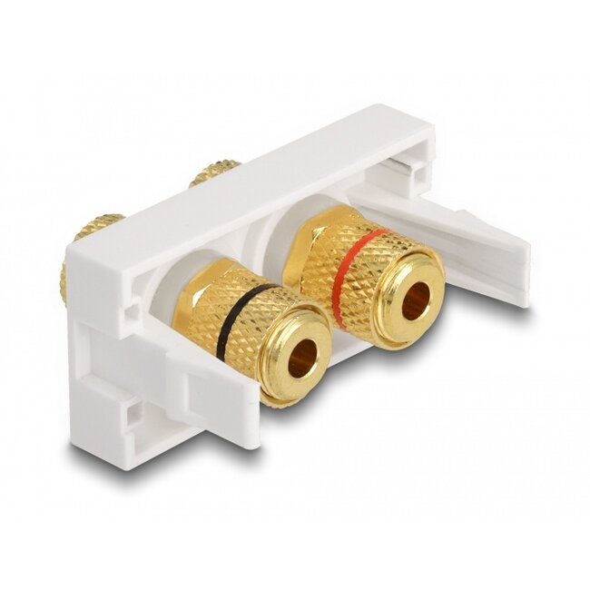 Delock Easy 45 Module 2 x binding post, red / black ring 22.5 x 45 mm