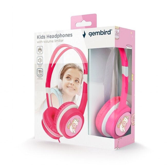 Gembird on-ear kinderhoofdtelefoon | roze | 1,2 meter