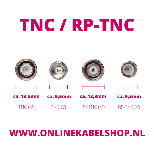 TNC (m) - TNC (v) haakse adapter | 50 Ohm