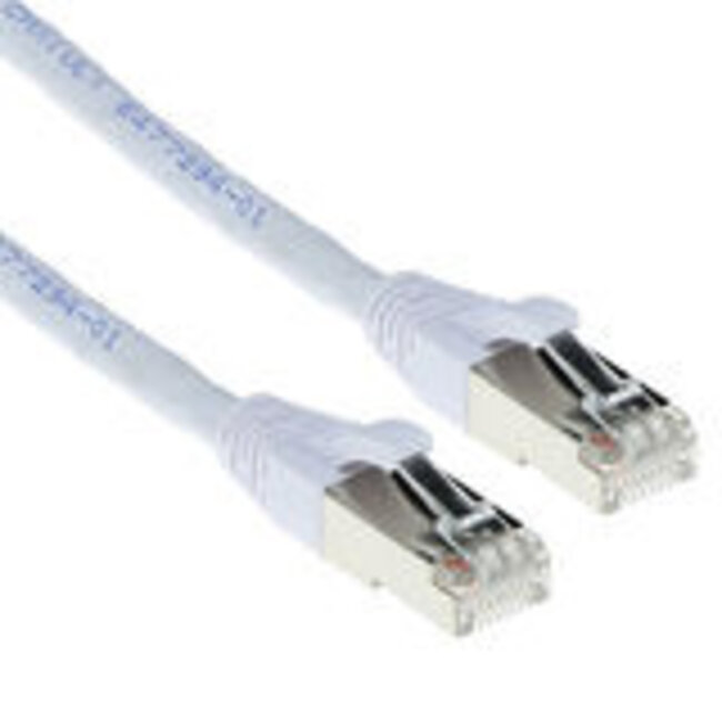 ACT Witte 1 meter SFTP CAT6A patchkabel snagless met RJ45 connectoren