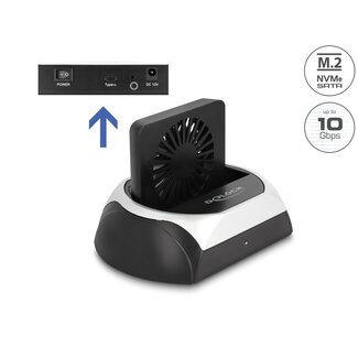 DeLOCK Delock USB 10 Gbps Docking Station for 2.5″ / 3.5″ SATA HDD / SSD or M.2 NVMe PCIe or SATA SSD with fan