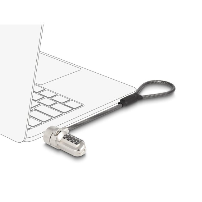 Navilock Laptop Security Cable with Digit Combination Lock 15.2 cm for Kensington Slot 3 x 7 mm