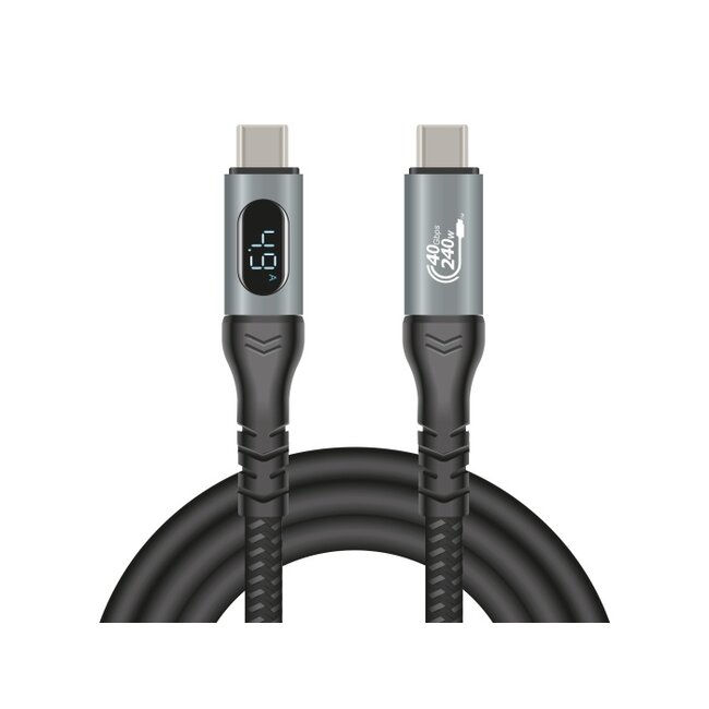 Delock USB 40 Gbps Data and Fast Charging Coaxial Cable 1 m 8K 60 Hz USB PD 3.1 Extended Power Range 240 W