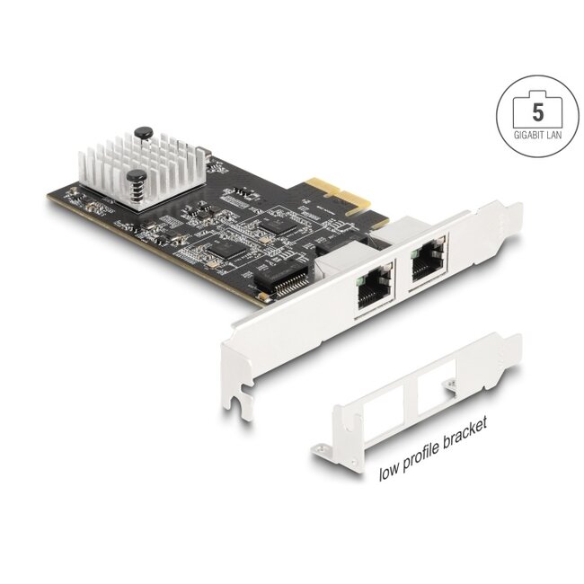 Delock PCI Express x2 Card to 2 x RJ45 5 Gigabit LAN RTL8126