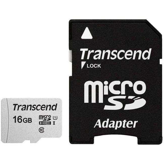 Transcend microSDHC 300S 16GB flashgeheugen Klasse 10 NAND