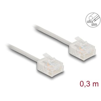 DeLOCK Delock RJ45 Network Cable Cat.6 UTP Ultra Slim 0.3 m grey with short plugs