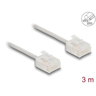 DeLOCK Delock RJ45 Network Cable Cat.6 UTP Ultra Slim 3 m grey with short plugs