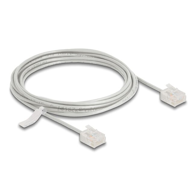 Delock RJ45 Network Cable Cat.6 UTP Ultra Slim 3 m grey with short plugs
