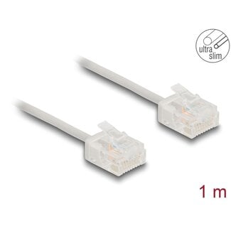 DeLOCK Delock RJ45 Network Cable Cat.6 UTP Ultra Slim 1 m grey with short plugs