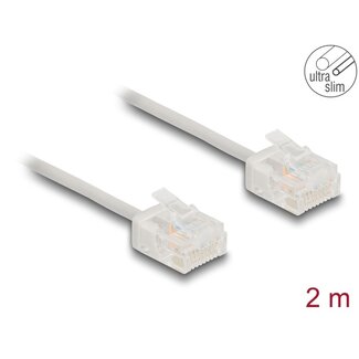 DeLOCK Delock RJ45 Network Cable Cat.6 UTP Ultra Slim 2 m grey with short plugs