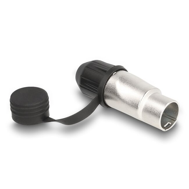 RJ45 Modular Plug field-assembly Cat.6A with robust cable plug housing and protective cap suitable for the Delock feed-through couplers 67061 and 67062 IP66 dust and waterproof