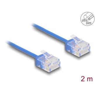 DeLOCK Delock RJ45 Network Cable Cat.6 UTP Ultra Slim 2 m blue with short plugs