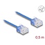 Delock RJ45 Network Cable Cat.6 UTP Ultra Slim 0.5 m blue with short plugs