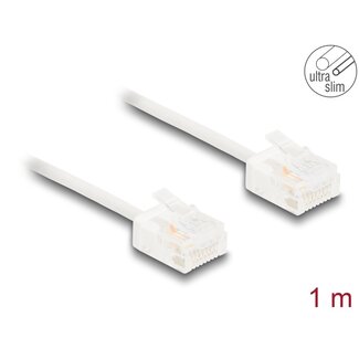 DeLOCK Delock RJ45 Network Cable Cat.6 UTP Ultra Slim 1 m white with short plugs