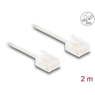 DeLOCK Delock RJ45 Network Cable Cat.6 UTP Ultra Slim 2 m white with short plugs