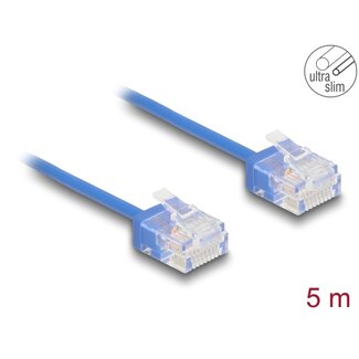 DeLOCK Delock RJ45 Network Cable Cat.6 UTP Ultra Slim 5 m blue with short plugs