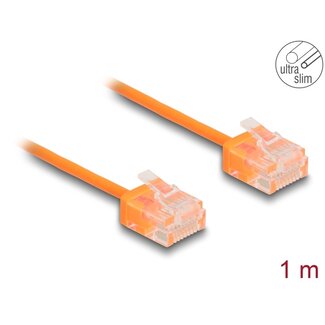 DeLOCK Delock RJ45 Network Cable Cat.6 UTP Ultra Slim 1 m orange with short plugs