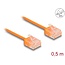 Delock RJ45 Network Cable Cat.6 UTP Ultra Slim 0.5 m orange with short plugs