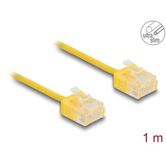 DeLOCK Delock RJ45 Network Cable Cat.6 UTP Ultra Slim 1 m yellow with short plugs